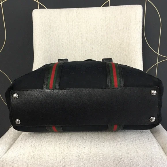 Authentic Gucci black monogram canvas tote bag - Picture 12 of 16